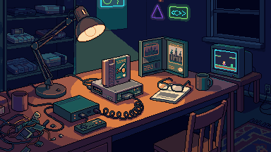 A cartridge on a desk, about to be read into a Recalbox