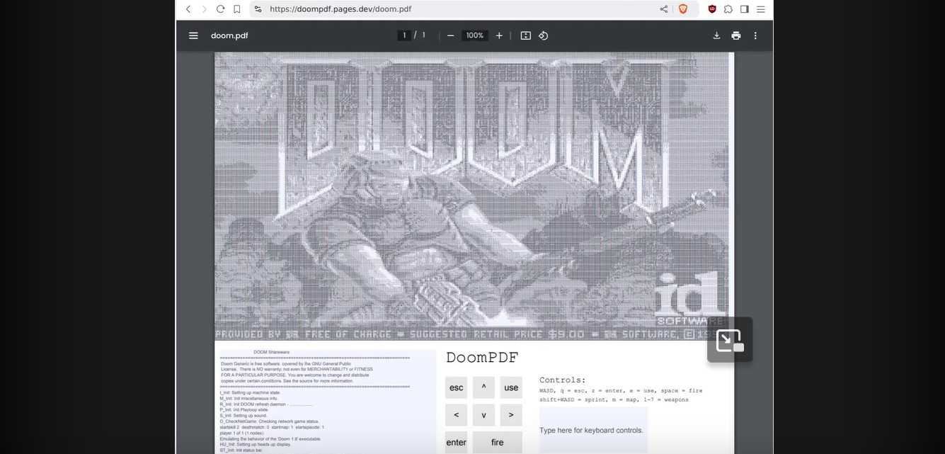 DOOM in PDF format thanks to an ingenious schoolboy